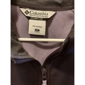 Columbia purple fleece jacket, 2X, womens stylish jacket